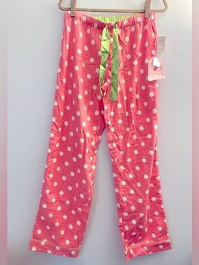 NWT Charlotte Russe Polka Dot Pajama Pants Pink Lounge Size L